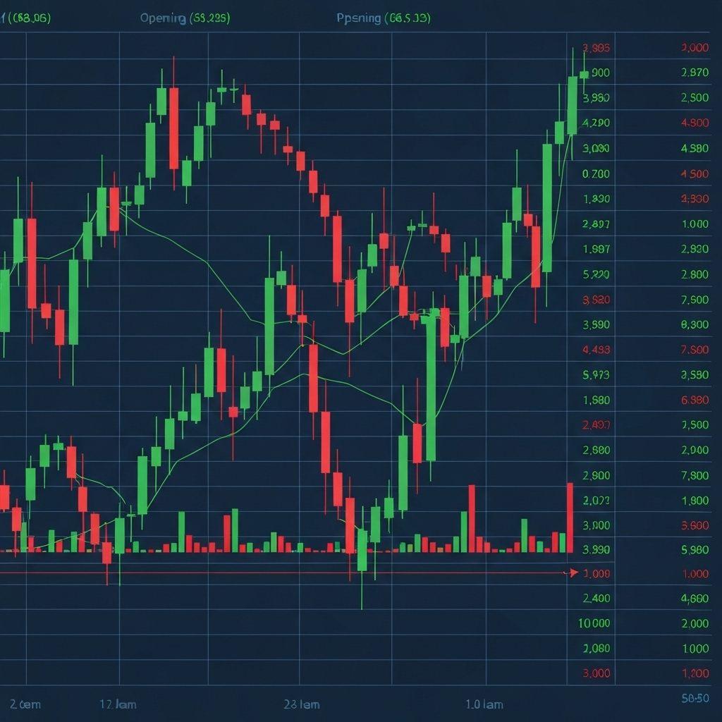 Financial candlestick charts stock market analysis